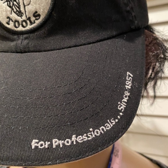 Klein Tools Lineman Logo Patch and Embroidered American Flag Black Cap OSFM VGC - Picture 3 of 4